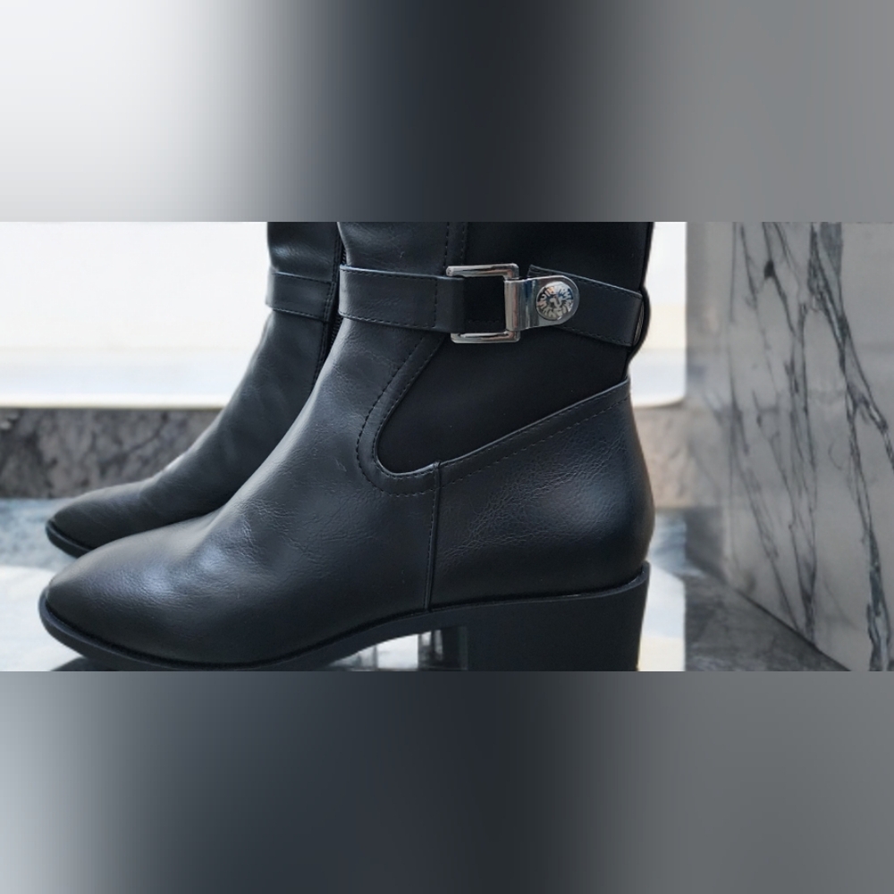 Anne Kleinl Black Leather Knee-High Boots NWT - Picture 2 of 3